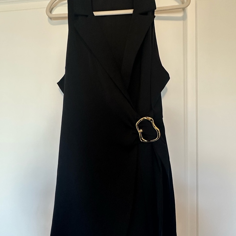 G/FORE Black Mini Dress with Gold Detail